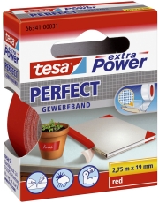 Gewebeklebeband extra Power Perfect - 2,75 m x 19 mm, rot
